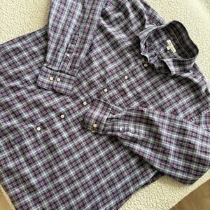 Peter Millar Long Sleeve Button Shirt‎ - Multicolor Plaid Men’s Size XXL
